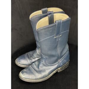 Cowtown Womens Size 4 D Blue Leather Roper Cowboy Western Boots Mexico